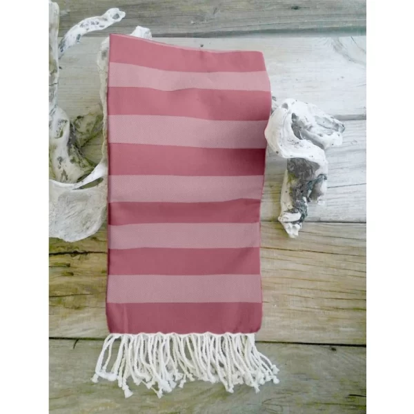 Generic Cotton Striped Bath Towels (Rose, Size: 30x59 In) - Image 4