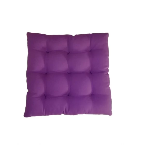 Generic Cotton Blended Solid Chair Cushions (Purple & Green, Size: 16x16 In) - Image 3