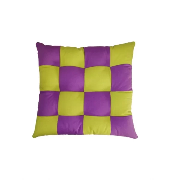 Generic Cotton Blended Solid Chair Cushions (Purple & Green, Size: 16x16 In) - Image 4