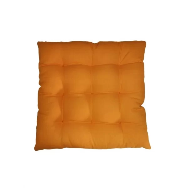 Generic Cotton Blended Solid Chair Cushions (Red & Yellow, Size: 16x16 In) - Image 3
