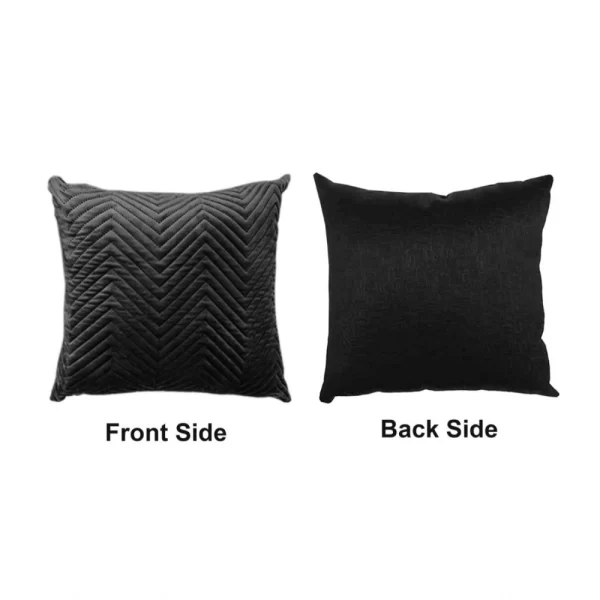 Generic Pack Of_4 Polyester zig zag Car Pillow Sets (Black, Size: 12x12 In) - Image 4
