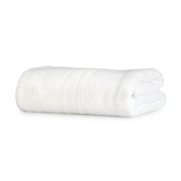 Generic Cotton Striped Bath Towels (Off-white, Size: 35x71 In) - Image 3