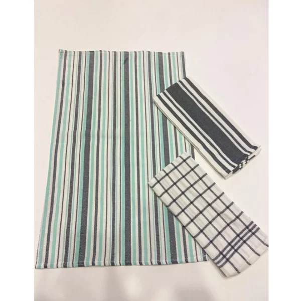 Generic Pack Of_6 Cotton Checkered Kitchen Towel Sets (Grey, Size: 18x28 In) - Image 2