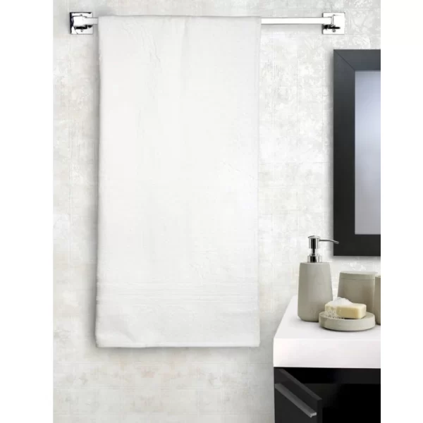 Generic Cotton Striped Bath Towels (Off-white, Size: 35x71 In) - Image 4