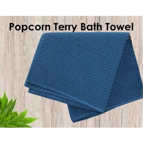 Generic Cotton Popcorn Weave Bath Towels (Blue) - Image 3