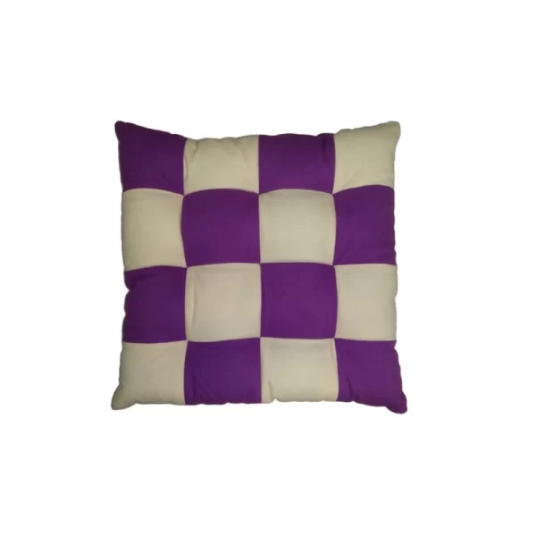 Generic Cotton Blended Solid Chair Cushions (Purple & Beige, Size: 16x16 In) - Image 4