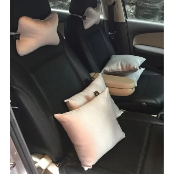 Generic Pack Of_6 Polyester Solid Car Pillow Sets (Grey, Size: 12x12 In) - Image 3