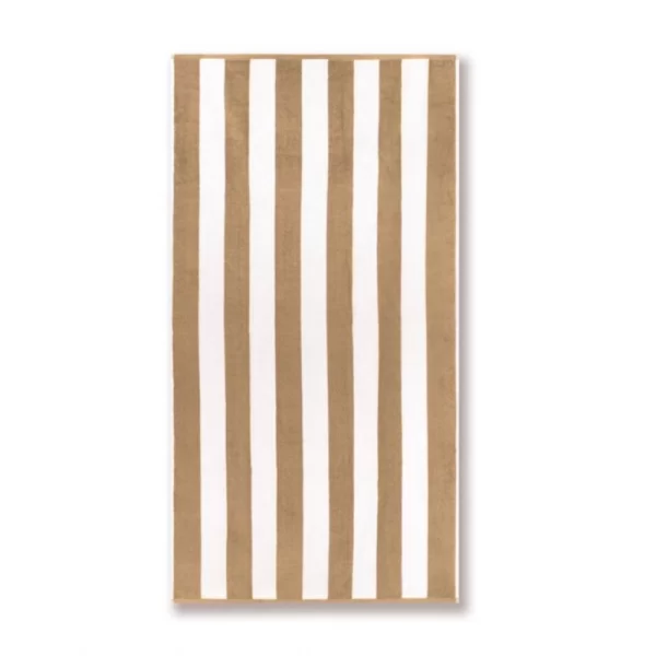 Generic Cotton Striped Bath Towels (Beige & White, Size: 36x71 In)