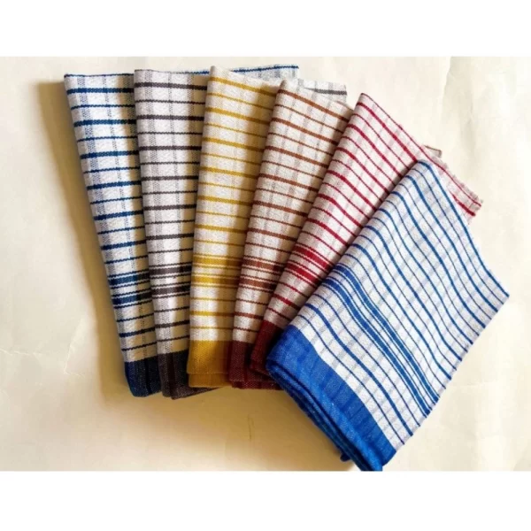 Generic Pack Of_6 Cotton Checkered Kitchen Towel Sets (Multicolor, Size: 18x28 In) - Image 3