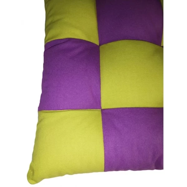 Generic Cotton Blended Solid Chair Cushions (Purple & Green, Size: 16x16 In) - Image 2
