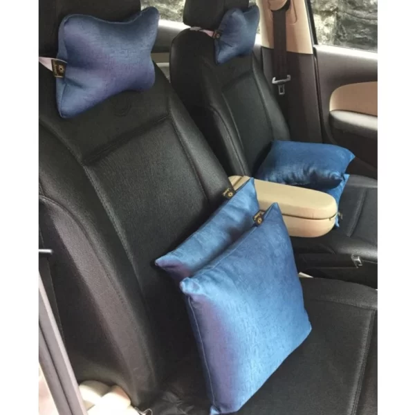 Generic Pack Of_6 Polyester Solid Car Pillow Sets (Navy Blue, Size: 12x12 In) - Image 3