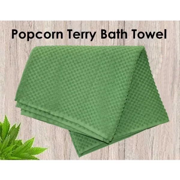 Generic Cotton Popcorn Weave Bath Towels (Green) - Image 3