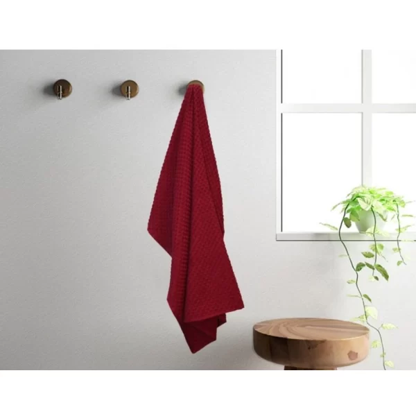 Generic Cotton Popcorn Weave Bath Towels (Maroon) - Image 4