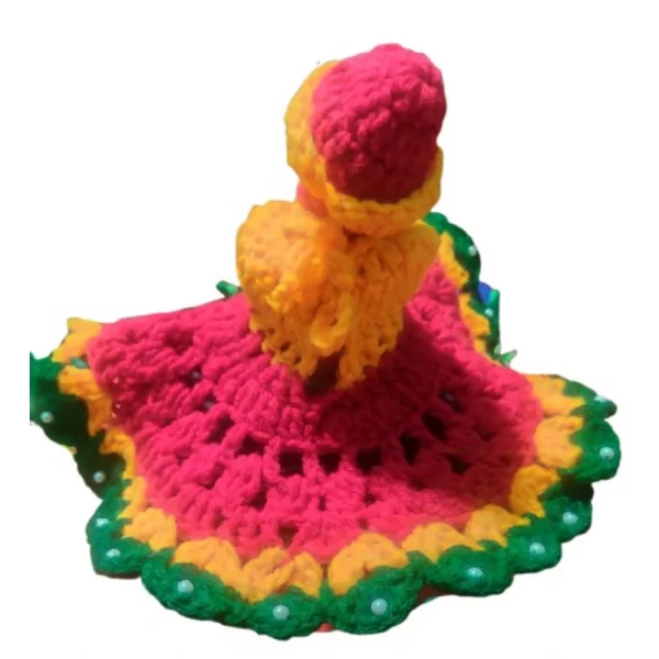 Generic Laddu Gopal Tharad Dress Size: 0 To 6 (Red-Yellow-Green) - Image 3
