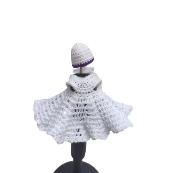 Generic Laddu Gopal Tharad Dress Size: 0 To 6 (White-Lavender) - Image 2
