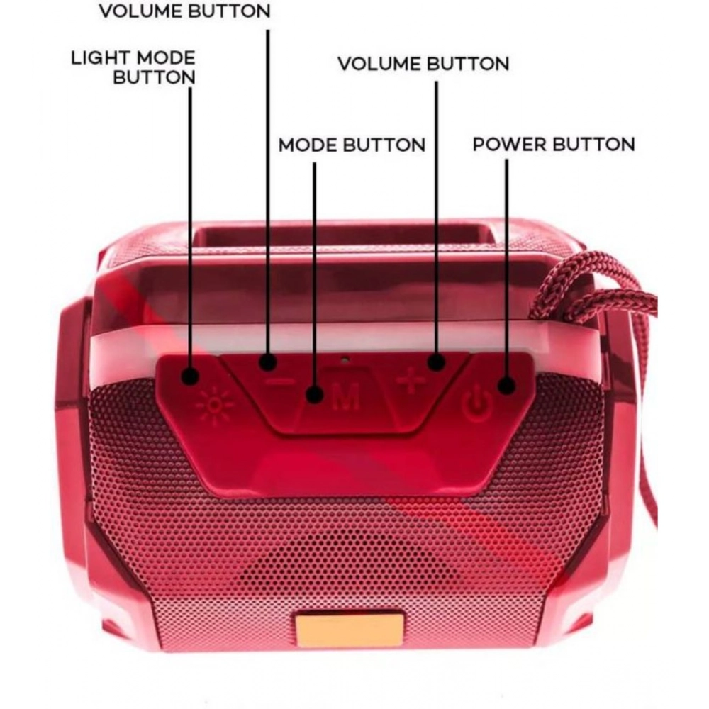 Generic Plastic Rubber Wireless A005 Bluetooth Speaker (Red) - Image 2