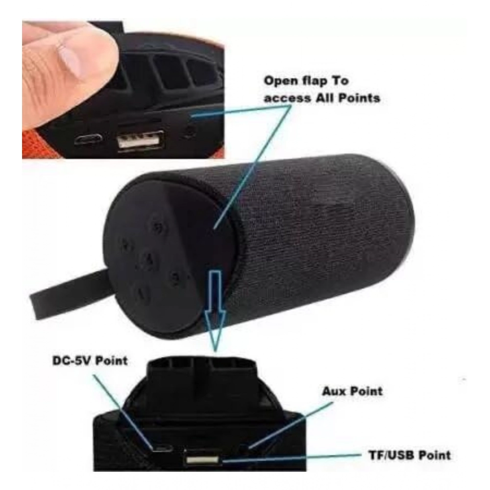 Generic Plastic Rubber Wireless TG113 Bluetooth Speaker (Foji) - Image 2