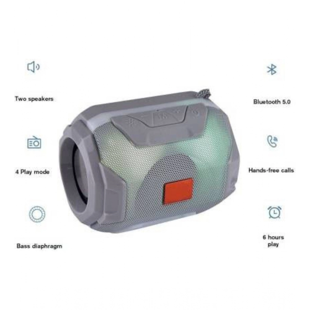 Generic Plastic Rubber Wireless A005 Bluetooth Speaker (Grey) - Image 2