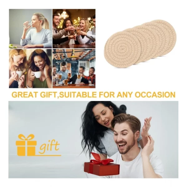 Generic Cotton Rope Drink Coasters 6 Pcs Set (Cream) - Image 3