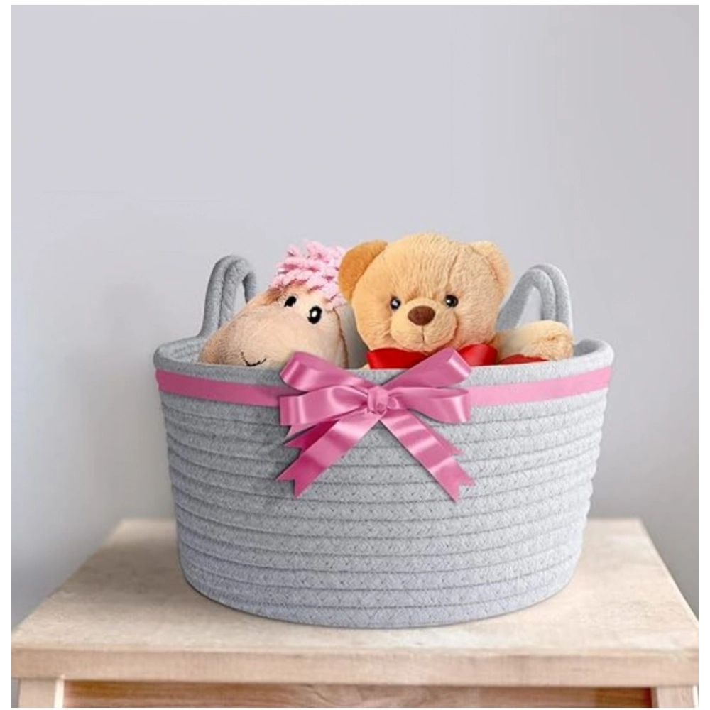 Generic Cotton Plain Cat Basket 9x5 Inch Pack of 1 (Grey) - Image 4