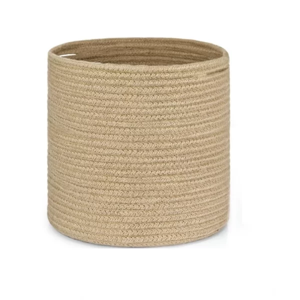Generic Cotton Large Woven Storage Basket 11x11 Inch Pack of 1 (Beige) - Image 2