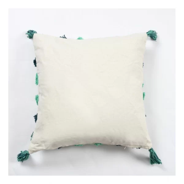 Generic Cotton Tufted Cushion Pillow Cover 16x16 Inch Pack of 2 (Green) - Image 2
