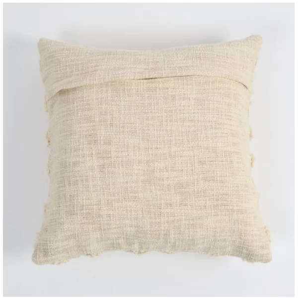 Generic Cotton Tufted Cushion Pillow Cover 16x16 Inch Pack of 2 (Off White) - Image 2